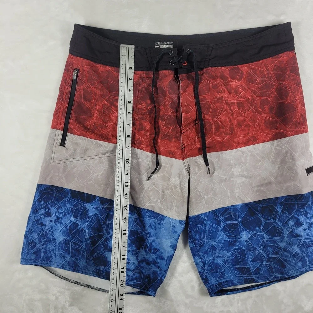 Pelagic Hydro Lite Board Shorts Men's 38 Red White Blue Fishing Swim Trunks Pool